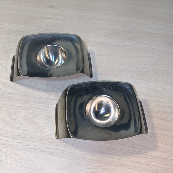 Set of 2 Silver Metal Egg Cups Hard Boiled Egg Holder Made in Germany Easter Egg - Picture 4 of 5